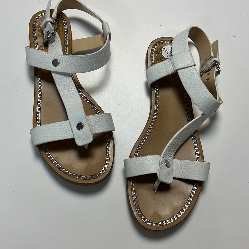 Vince Camino flat white sandals